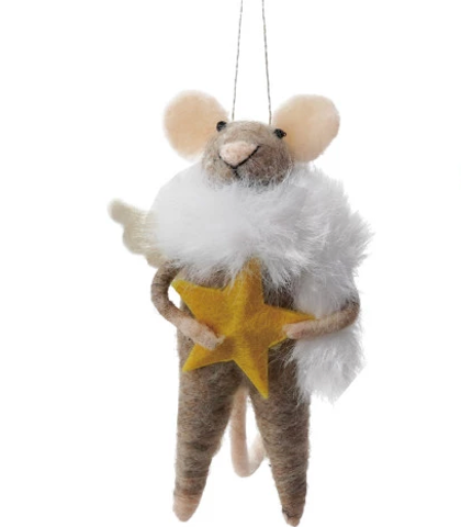 Felt Mouse in Party Clothes Ornament