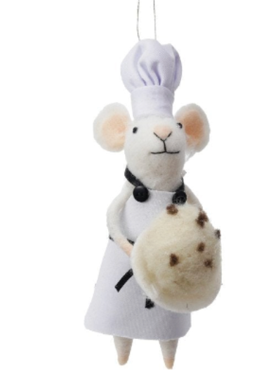 Wool Felt Chef Mouse Ornament
