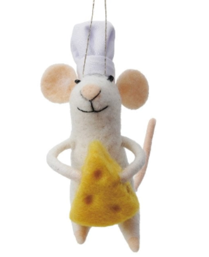 Wool Felt Chef Mouse Ornament