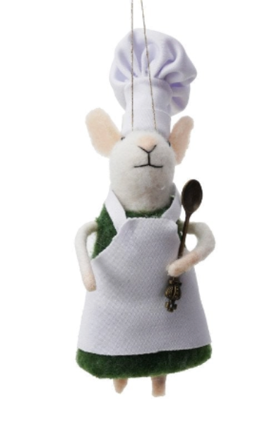 Wool Felt Chef Mouse Ornament