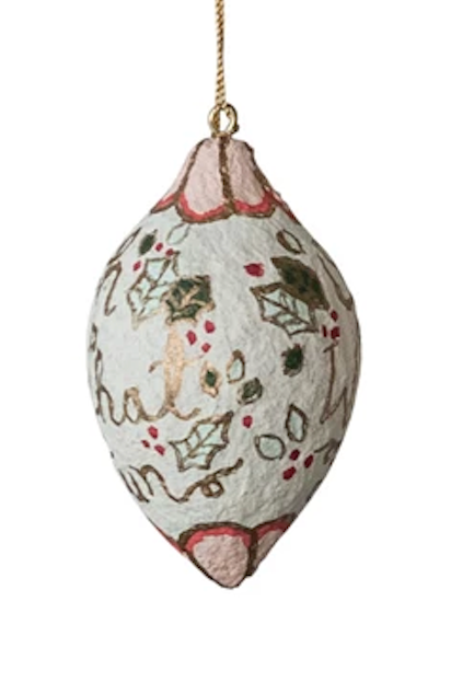 Paper Mache Ornament w/Design