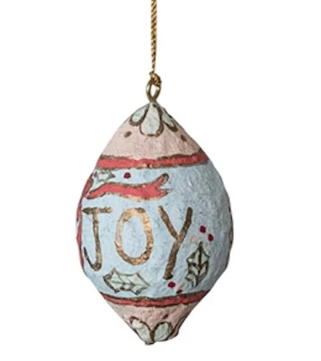 Paper Mache Ornament w/Design
