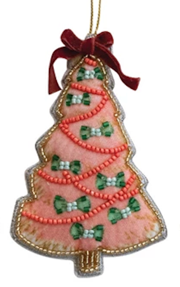 Beaded Fabric Christmas Tree Ornament