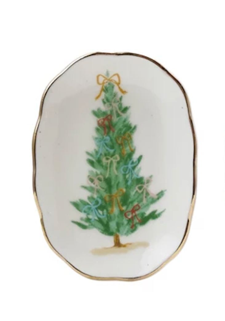 Holiday Stoneware Scalloped Dish
