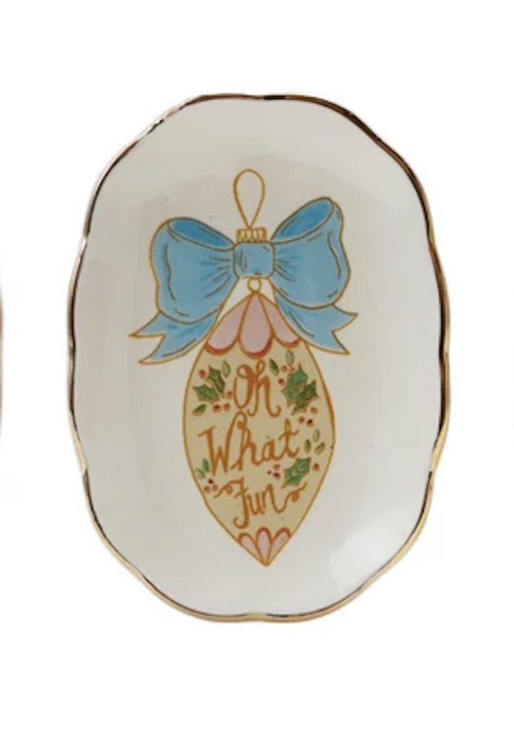 Holiday Stoneware Scalloped Dish