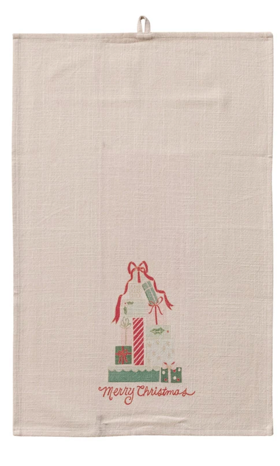 Holiday Slub Printed Tea Towel