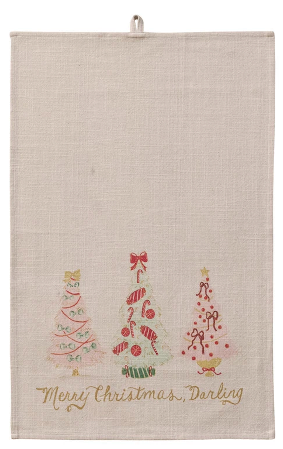 Holiday Slub Printed Tea Towel