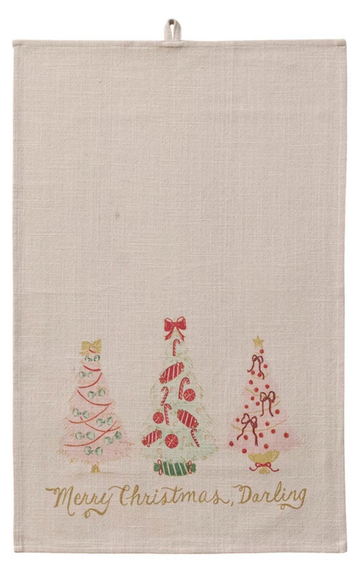 Holiday Slub Printed Tea Towel