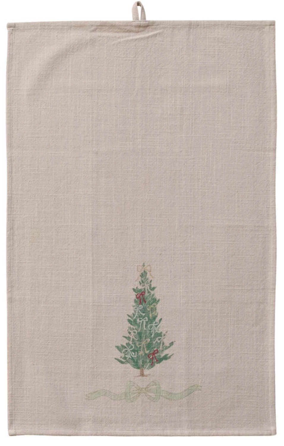 Holiday Slub Printed Tea Towel