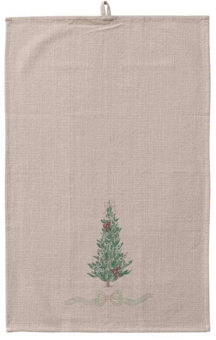 Holiday Slub Printed Tea Towel