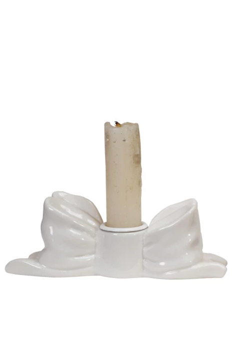 Stoneware Bow Shaped Taper Holder