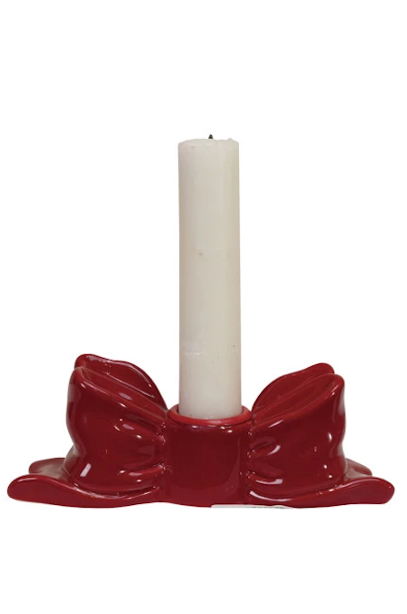 Stoneware Bow Shaped Taper Holder