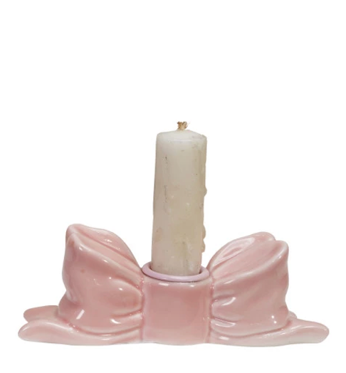 Stoneware Bow Shaped Taper Holder