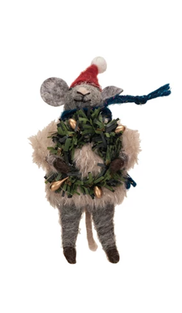 Felt Mouse w/ Faux Fur Sweater