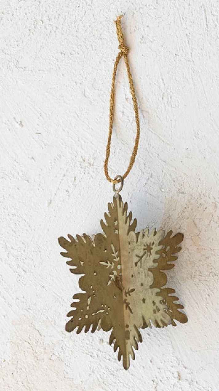 Gold Metal 3D Snowflake Ornament