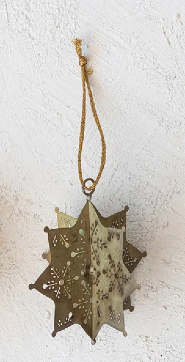 Gold Metal 3D Snowflake Ornament