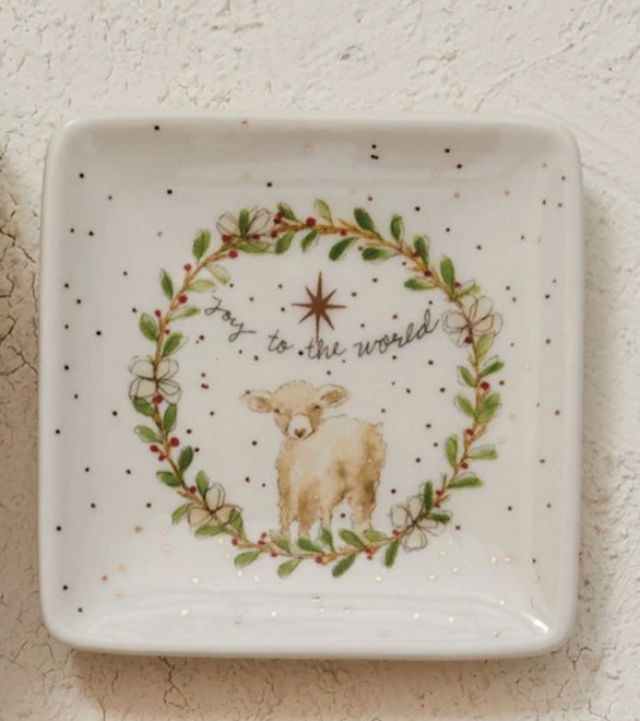 Christmas Dish w/ Gold Electroplating