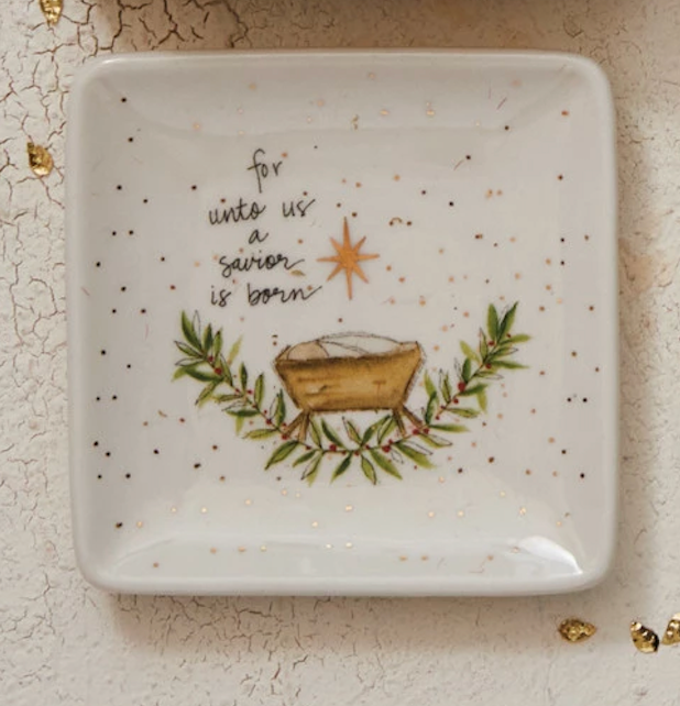 Christmas Dish w/ Gold Electroplating