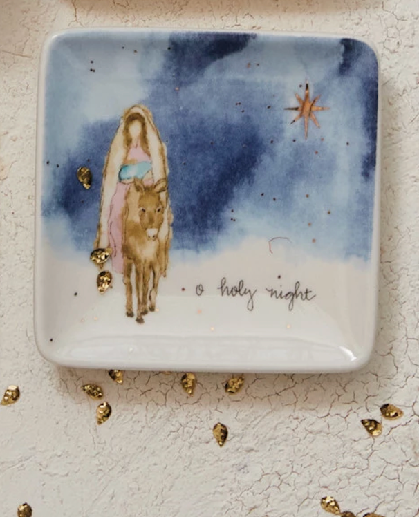 Christmas Dish w/ Gold Electroplating