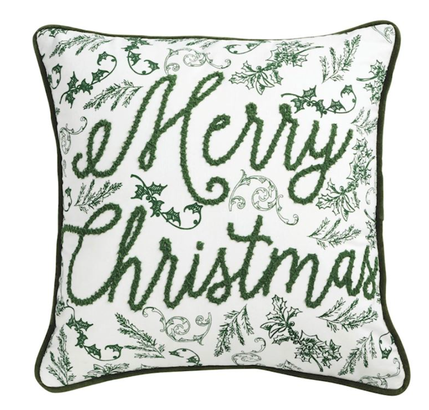 Green Toile Pillow