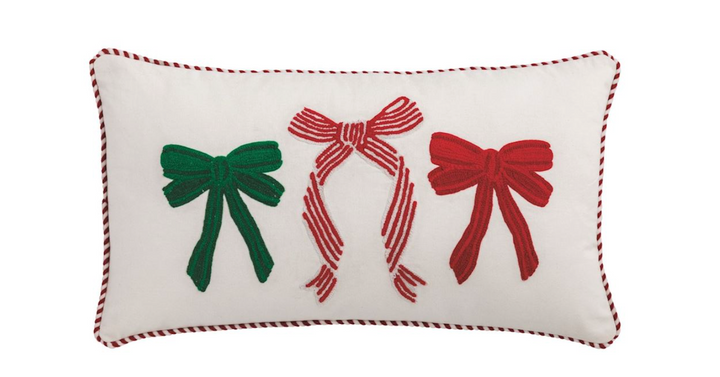 Bows Whimsy Crewel Pillow