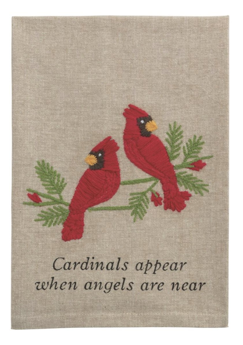 Cardinal Embroidered Towel