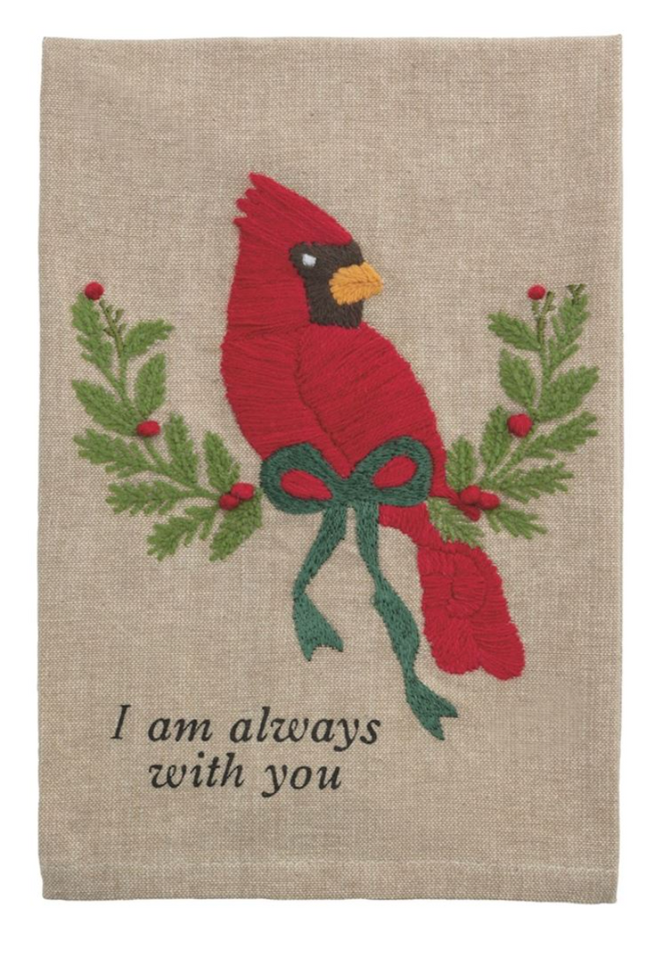 Cardinal Embroidered Towel
