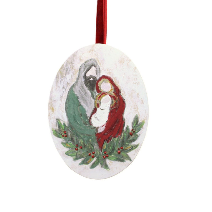 Jewel Tone Holy Family Ornament