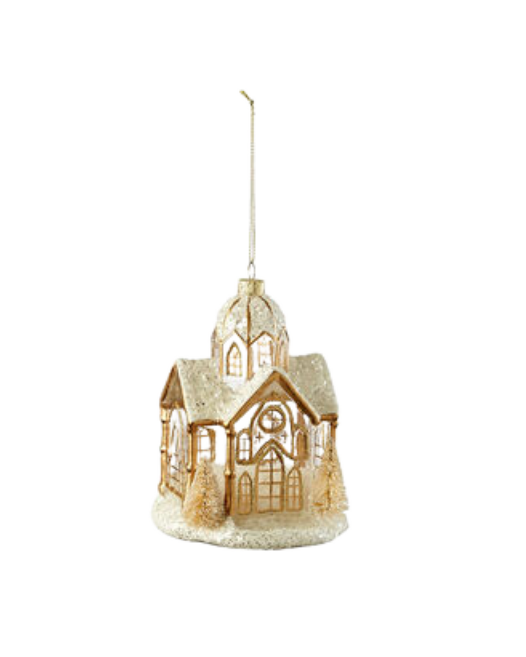 Snowy Gold House Ornament