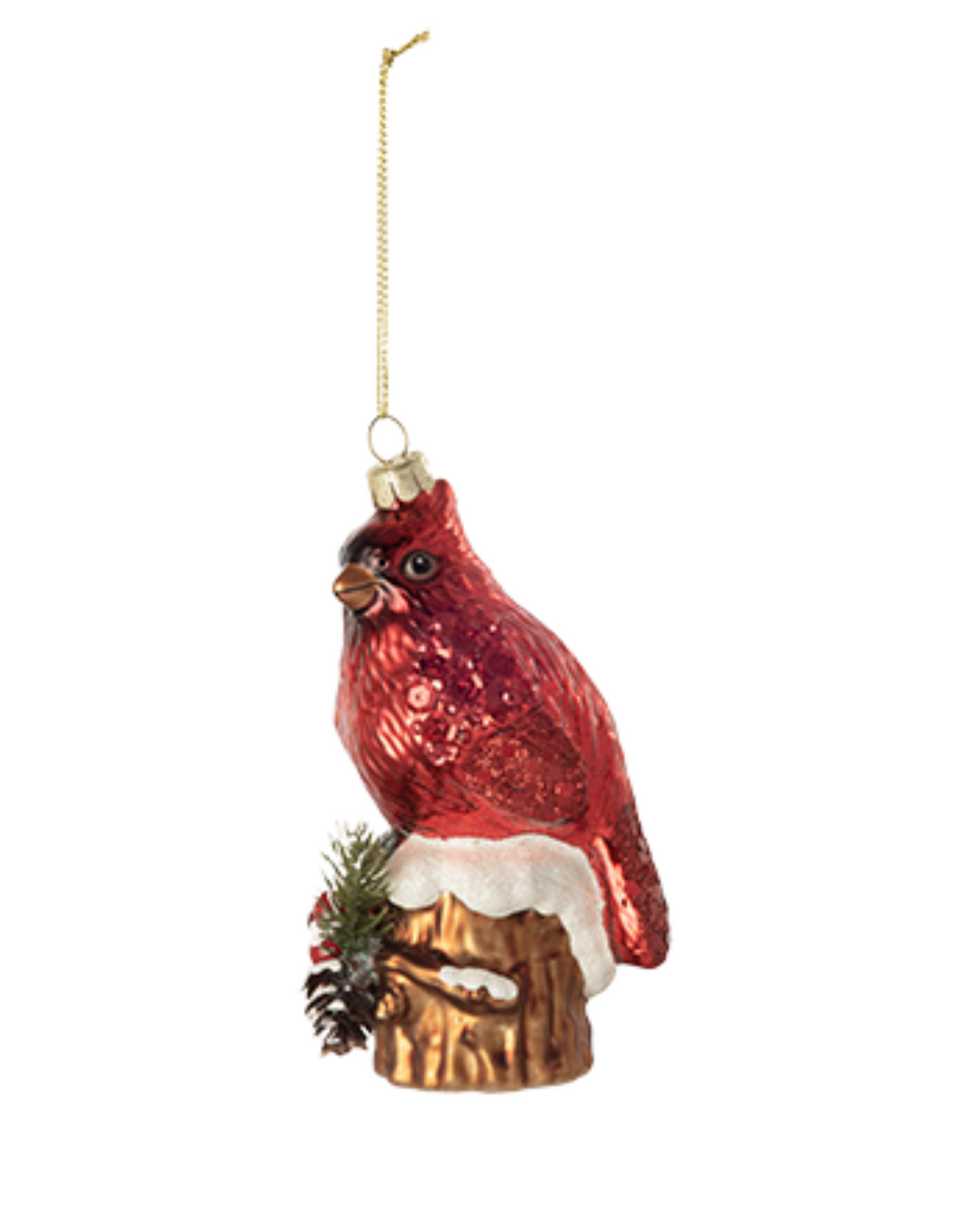 Cardinal On Stump Ornament
