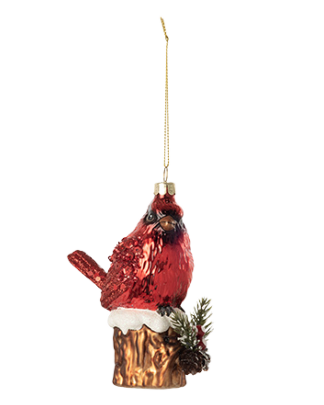 Cardinal On Stump Ornament