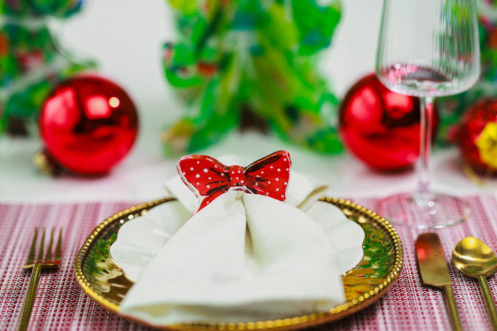 Red Polka Dot Bow Acrylic Napkin Ring