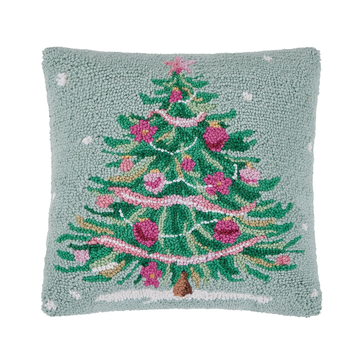 Pink/Green Christmas Tree Hook Pillow