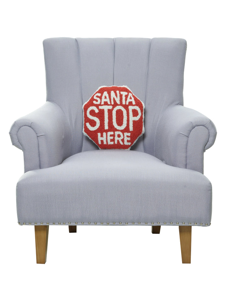 Shaped Santa Stop Sign Hook Pillow