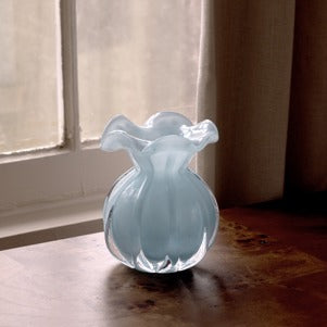 Glass Vento Small Sky Blue Round Bud Vase