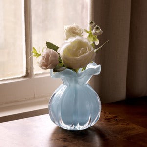 Glass Vento Small Sky Blue Round Bud Vase