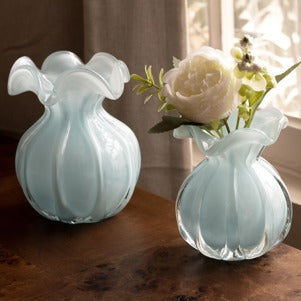 Glass Vento Small Sky Blue Round Bud Vase