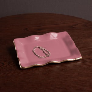 Encanto Vento Small Pink Rectangular Tray