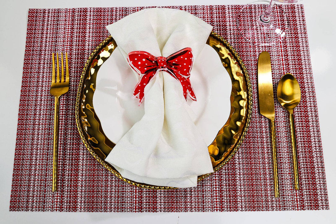 Red Polka Dot Bow Acrylic Napkin Ring