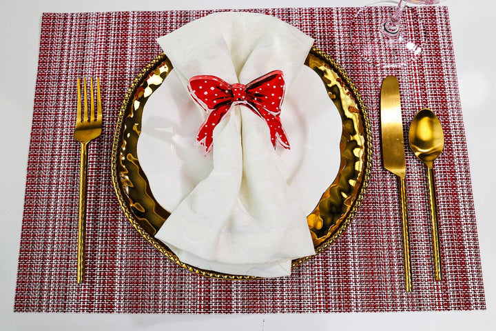 Red Polka Dot Bow Acrylic Napkin Ring