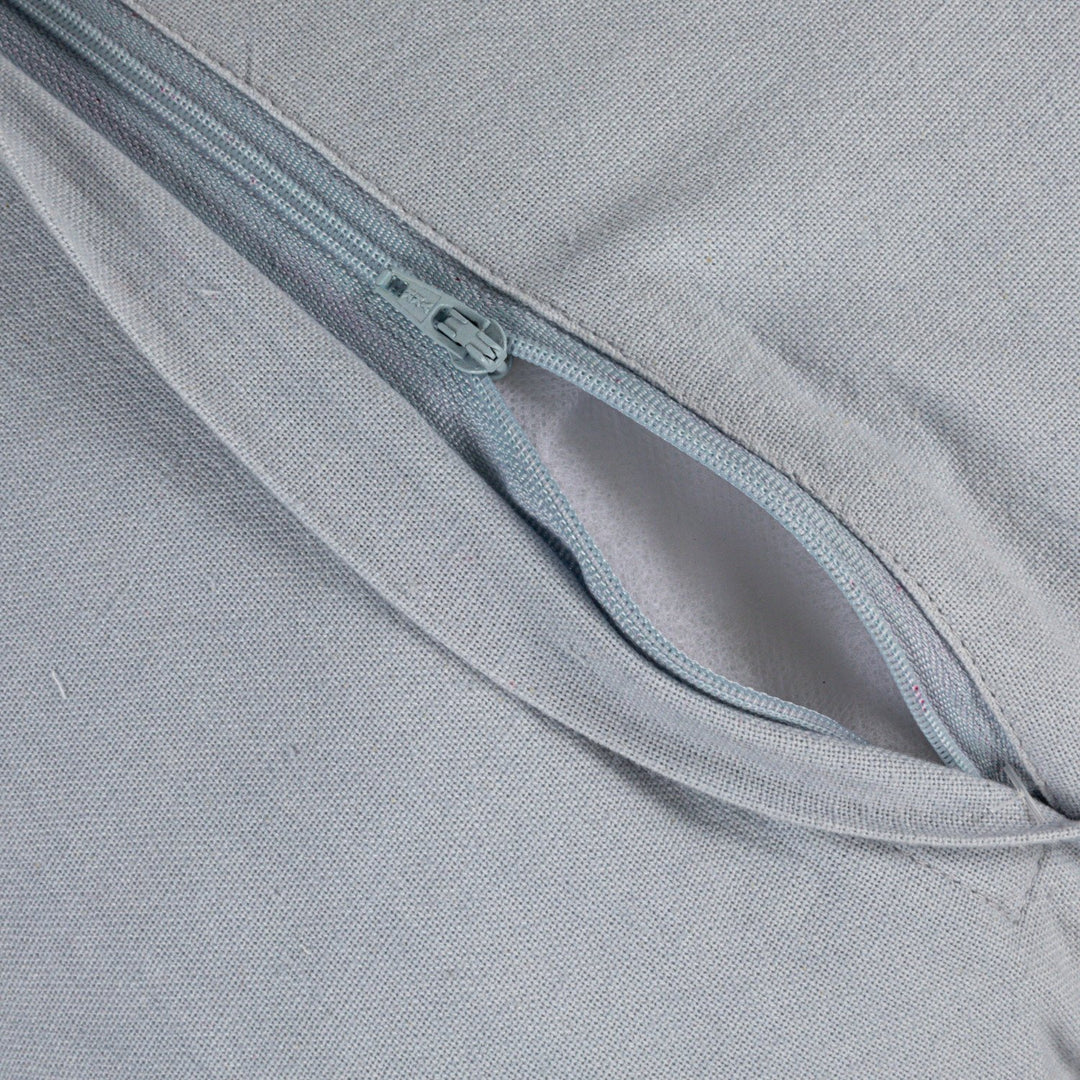 Blue Ruffle Trim Pillow