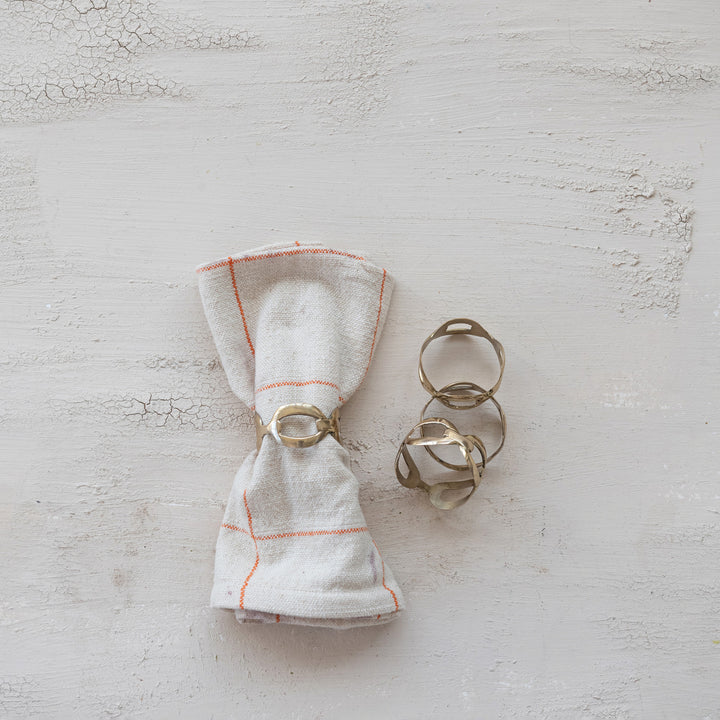 Brass Chain Shaped Napkin Rings, Set of 4