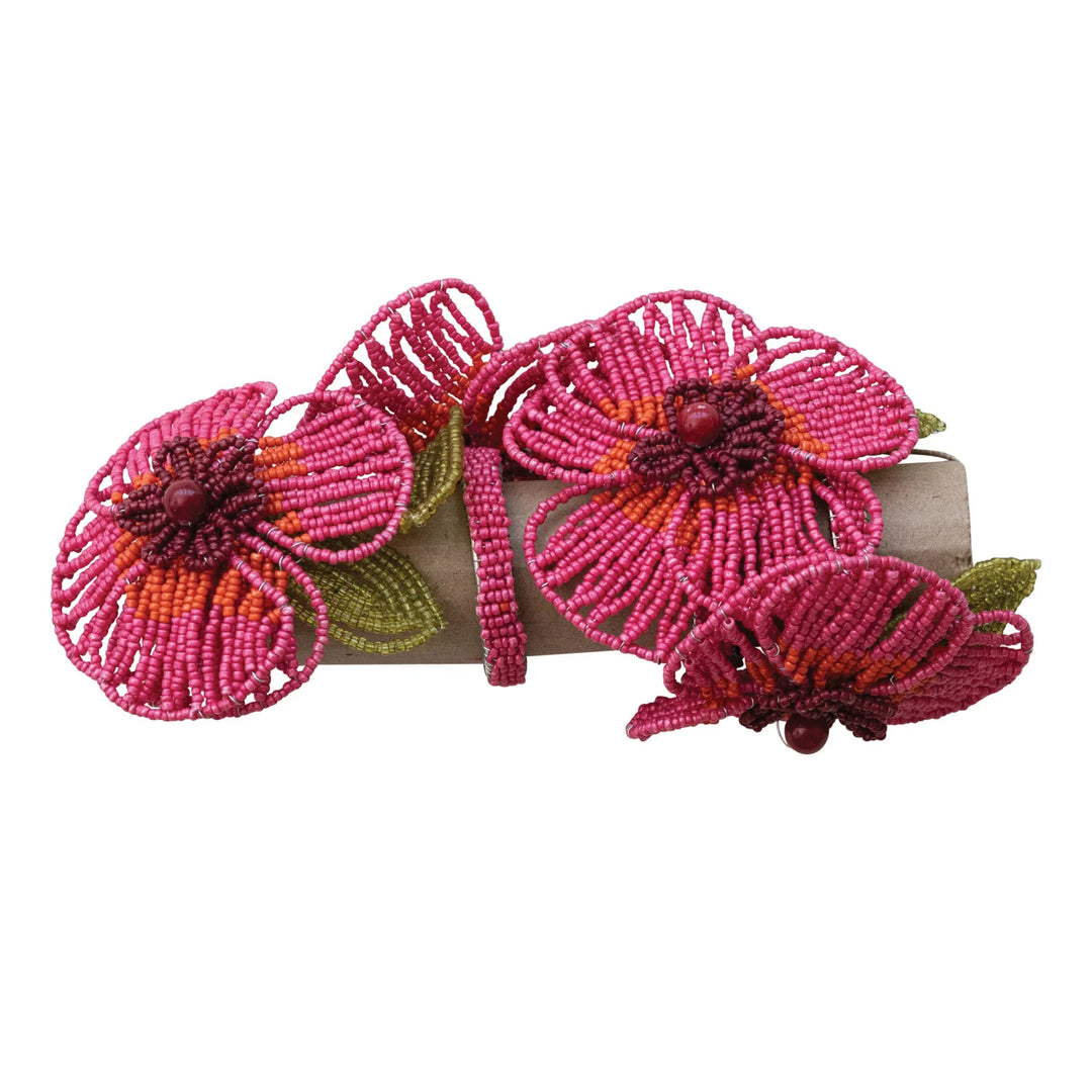 Beaded Flower Napkin Ring