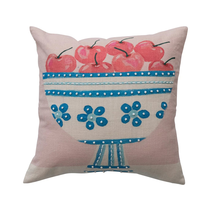 Fruit Bowl Cotton Pillow