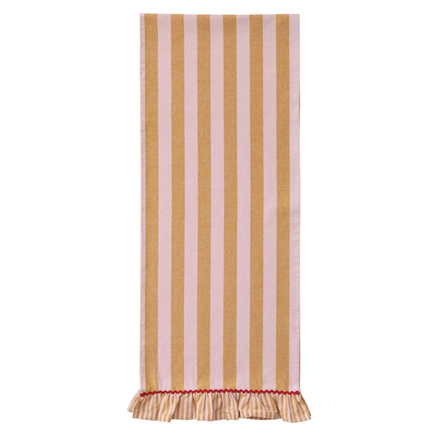 Striped Table Runner w/Ruffle