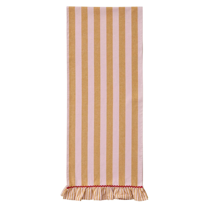 Striped Table Runner w/Ruffle
