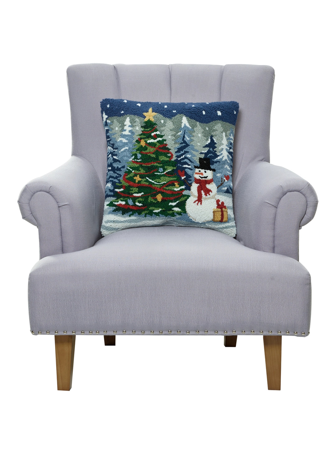 Snowy Tree w/Snowman Hook Pillow