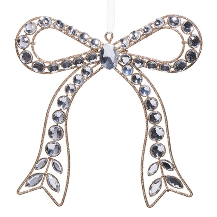Clear Jeweled Bow Ornament