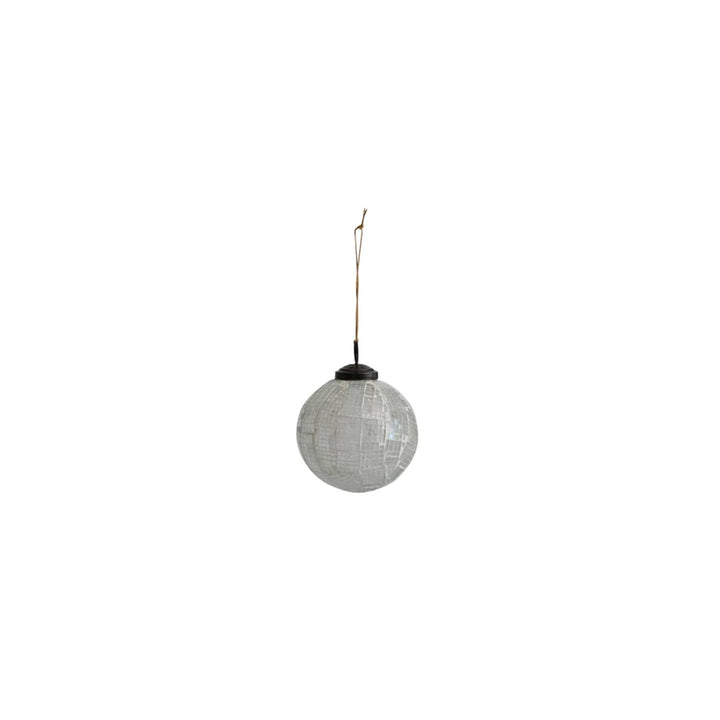 White Mosaic Glass Ball Ornament