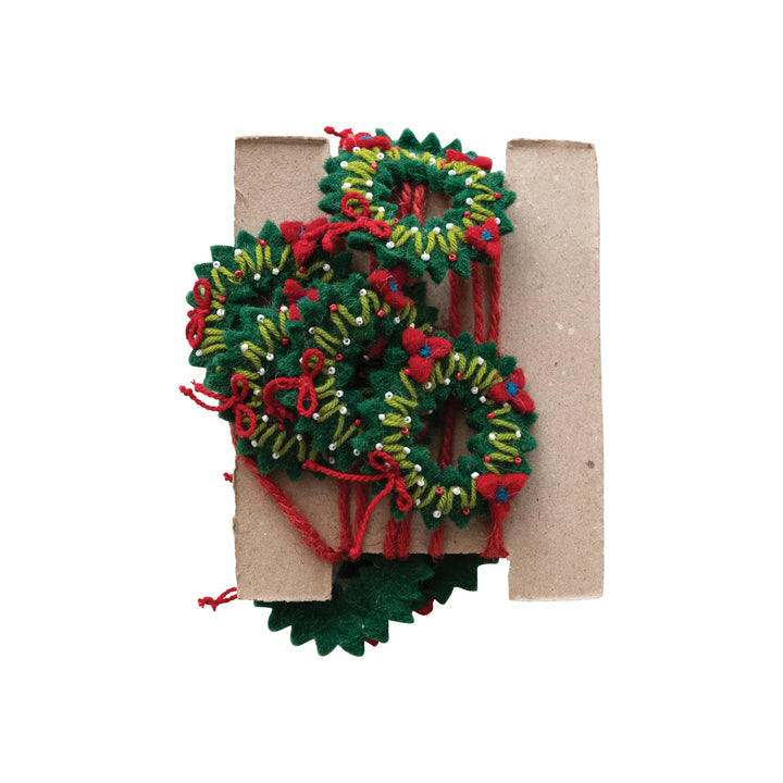 Wool Felt Holiday Wreaths Garland